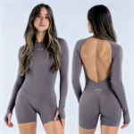 DFYNE Long Sleeve One Piece - Seamless shaping design, hip-lifting design, women's sportswear, suitable for yoga, fitness, cycling, hiking, running, sports, outdoor leisure and other occasions (Copy)